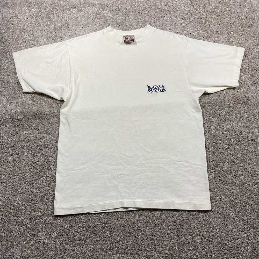 Vintage Mossimo Spellout Shirt Single Stitch Skater‎ EUM Men's Medium Cream